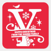 レターYモノグラムイニシャル名挨拶 スクエアシール (正面)