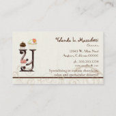 レターYモノグラムデザートベーカリー名刺 名刺 (裏面)