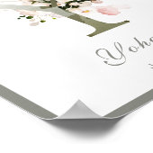 レターYモノグラムピンクフローラ子供部屋ポスター ポスター (角)