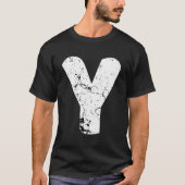 レターY大文字アルファベットモノグラム動揺して Tシャツ (正面)