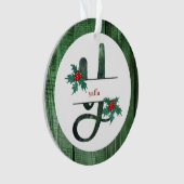 *~*レターY素朴クリスマスフォトWood AP44 オーナメント (正面)