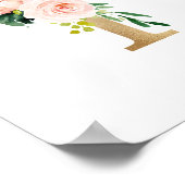 レターY赤面フローラモノグラムフェイクゴールドフォイル ポスター (角)