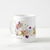 レターY -金ゴールドフローラ名姉妹同僚の友人 コーヒーマグカップ (正面左)