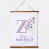 レターZと名(フローラデザイン) 吊り下げ型タペストリー (正面)