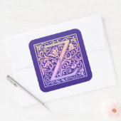 レターZカラフルヴィンテージ最初の文字のグラデーション スクエアシール (封筒)