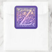 レターZカラフルヴィンテージ最初の文字のグラデーション スクエアシール (バッグ)