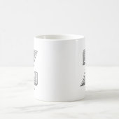レターZグレーモノグラムモダン名 コーヒーマグカップ (中央)