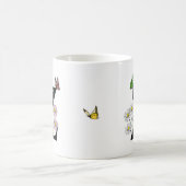 レターZフローラバタフライモノグラムイニシャル コーヒーマグカップ (中央)