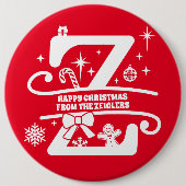 レターZモノグラムイニシャル名挨拶 缶バッジ (正面)