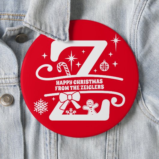 レターZモノグラムイニシャル名挨拶 缶バッジ (インサイチュ)