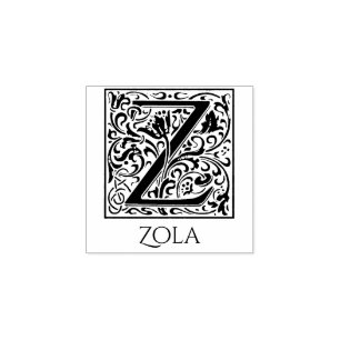 レターZヴィンテージ最初の文字(名前をカスタムする付き) ラバースタンプ