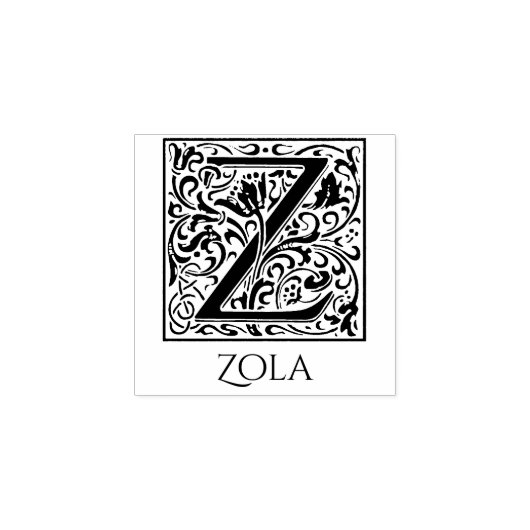 レターZヴィンテージ最初の文字(名前をカスタムする付き) ラバースタンプ (インプリント)