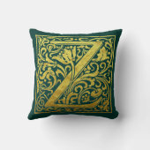 レターZ最初のレター(緑と金ゴールド) クッション (裏面)