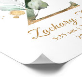 レターZ緑と金ゴールドの葉ベビー誕生ポスター ポスター (角)