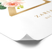 レターZ赤面フローラモノグラムゴールドフォイル子供部屋 ポスター (角)