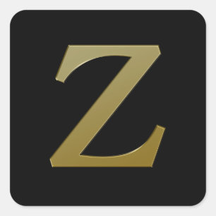 レターZ金ゴールドスクエアシール スクエアシール