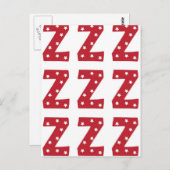 レターZ – 濃い赤の白い星 ポストカード (正面/裏面)