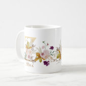 レターZ -金ゴールドフローラ名シスター同僚の友人 コーヒーマグカップ (正面左)