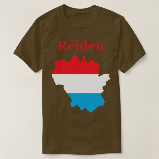 レダンジュカントンの地図ルクセンブルク Tシャツ (デザイン正面)