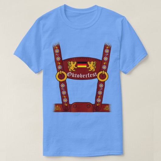 レダーホセンサスペンダーズオクトーバーフェストハロウィンバヴァリ Tシャツ (デザイン正面)