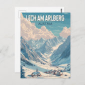 レチアムアルベルグオーストリアイラストレーショントラベルアート ポストカード (正面/裏面)