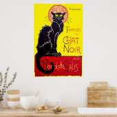 レチャットノアブラックキャットヴィンテージポスタープリント ポスター (キッチン)