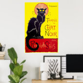 レチャットノアブラックキャットヴィンテージポスタープリント ポスター (ホームオフィス)
