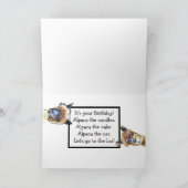 レッおもしろいツパーティーアルパカ誕生日カード カード (内部)