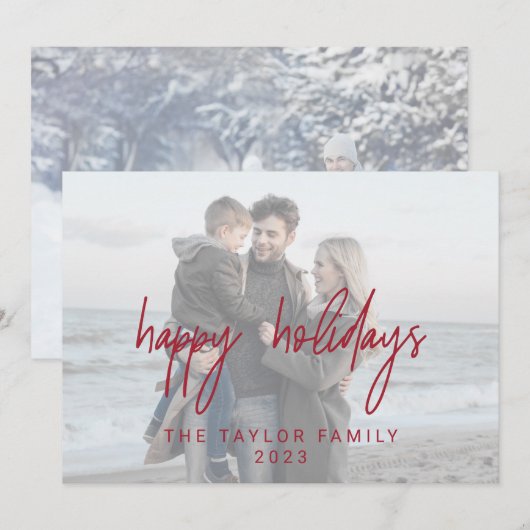 レッお洒落ドハッピーホリデーズ2水平写真 シーズンカード (正面/裏面)