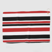 レッはっきりしたドブラックストライプズゴルフタオル ゴルフタオル (横)