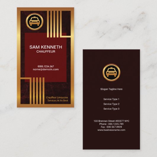 レッエレガントドゴールデングランジタクシー縁ど運転手 名刺 (正面/裏面)