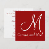 レッエレガントド·ブラック&ホワイト·ウェディング·インベイト 招待状 (正面/裏面)