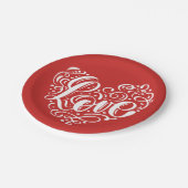 レッエレガントド·ホワイト·ラ結婚ブズ·ハートブライダルシャワー ペーパープレート (アングル)