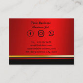 レッエレガントモダンドブラック企業のプロフェッショナル 名刺 (裏面)