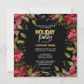 レッエレガント企業のドブラック金ゴールドポインセチアパーティー シーズンカード (裏面)