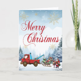 レッカー会社の面白いクリスマスカード シーズンカード