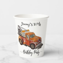 レッカー車のボーイズ誕生日パーティー 紙コップ