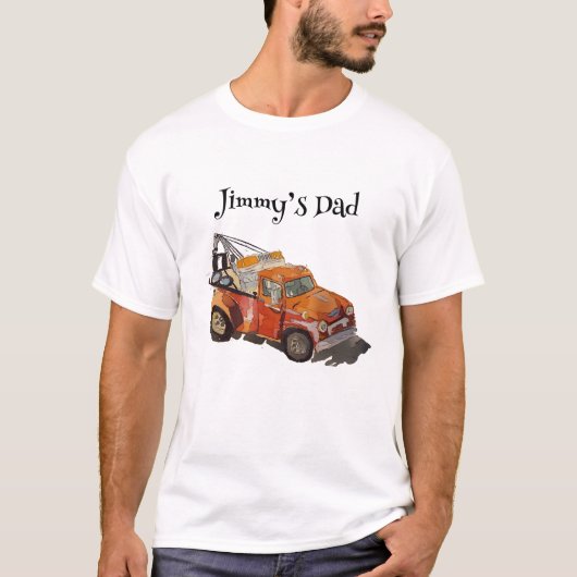 レッカー車の少年誕生日パーティー Tシャツ (正面)