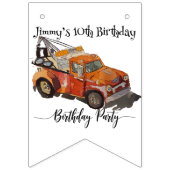 レッカー車の男の子の誕生日パーティー バンティングフラッグ (第1の旗)