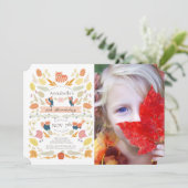 レッガディパンダ 紅葉 フォト 誕生日 招待状 (スタンド正面)