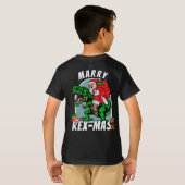 レックスおもしろいマックスのクリスマスのTシャツ Tシャツ (裏面フル)