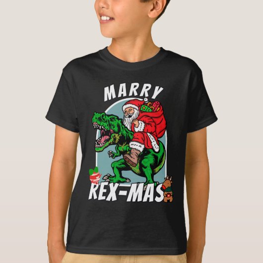 レックスおもしろいマックスのクリスマスのTシャツ Tシャツ (正面)