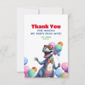 レックスおもしろい恐竜誕生日ありがとう写真 サンキューカード (正面)