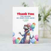 レックスおもしろい恐竜誕生日ありがとう写真 サンキューカード (スタンド正面)