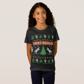 レックスマスメリー恐竜の醜いクリスマスセーター Tシャツ (正面フル)