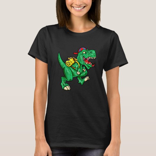 レックスランニング恐竜ハロウィーン新学期テアック Tシャツ (正面)