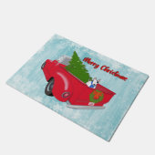 レックスヴィンテージレッドトラッククリスマスドアマット ドアマット (アングル)