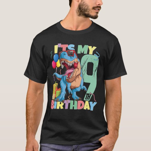 レックス9th誕生日ボーイガール9年2013恐竜 tシャツ (正面)