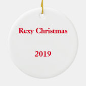 レックスTVテリアのクリスマスオーナメントキャンディーケーン セラミックオーナメント (裏面)