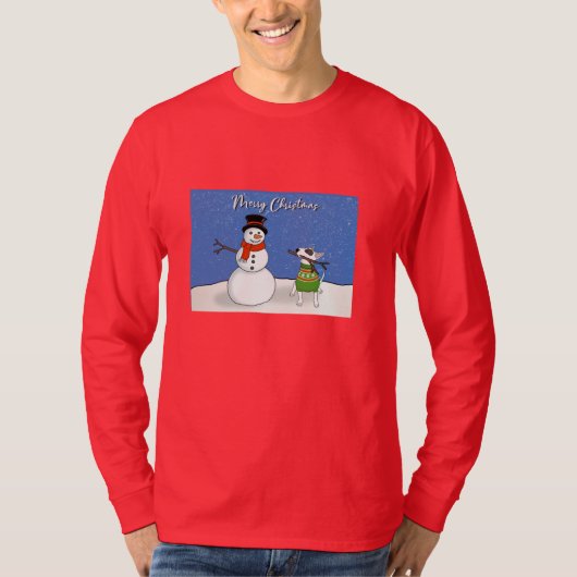 レックスTVテリアクリスマス長袖ティー Tシャツ (正面)